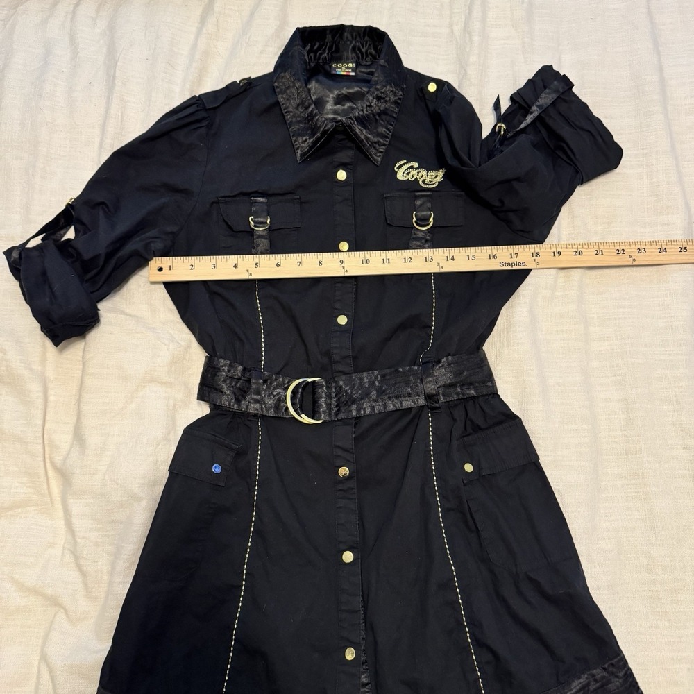 Vintage Coogi Y2K Black Military Dress Woman's Bling Embroidered-XL-streetwear - Picture 3 of 6